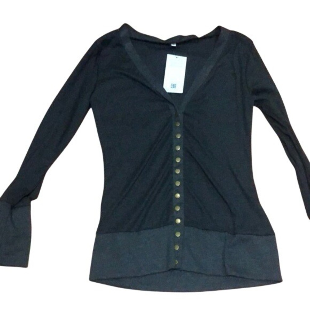 Basic Faith Dark gray Fitted Buttoned Cardigan Sweater